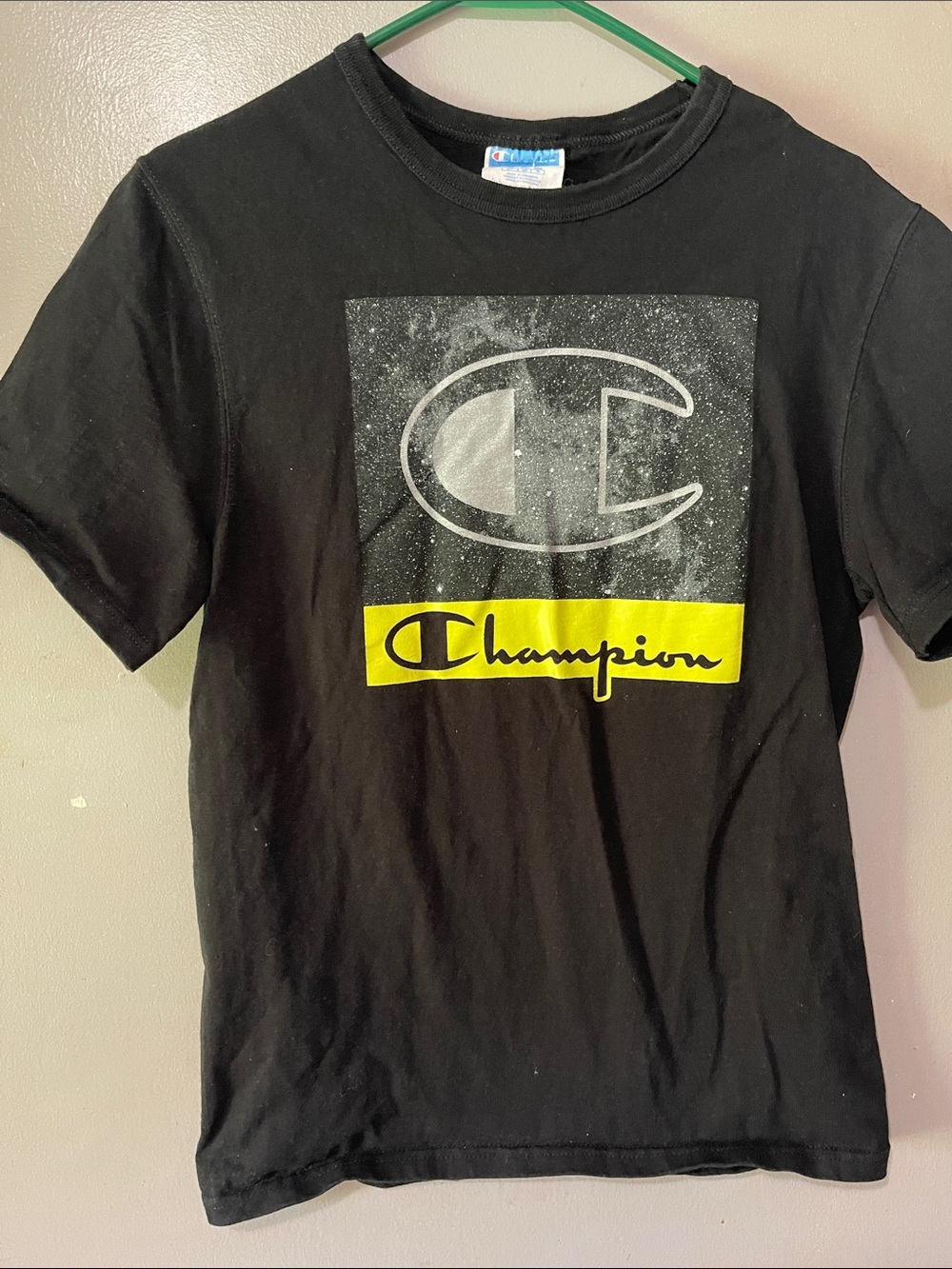 Champion Kids' Black Graphic Logo Tee